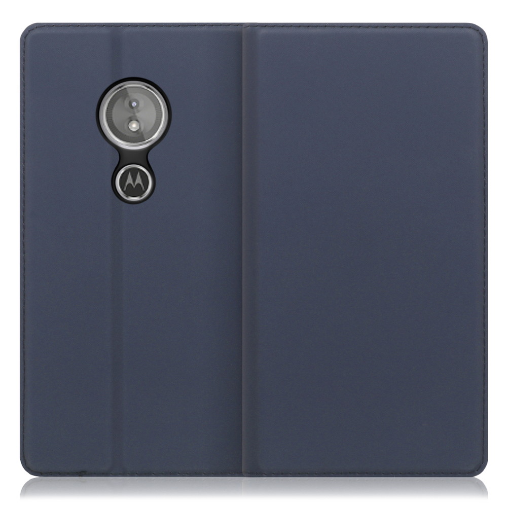LOOF Skin slim motorola moto e5 / g6 play 用 [ネイビー] 薄い 軽量 手帳型ケース カード収納 幅広ポケット ベルトなし