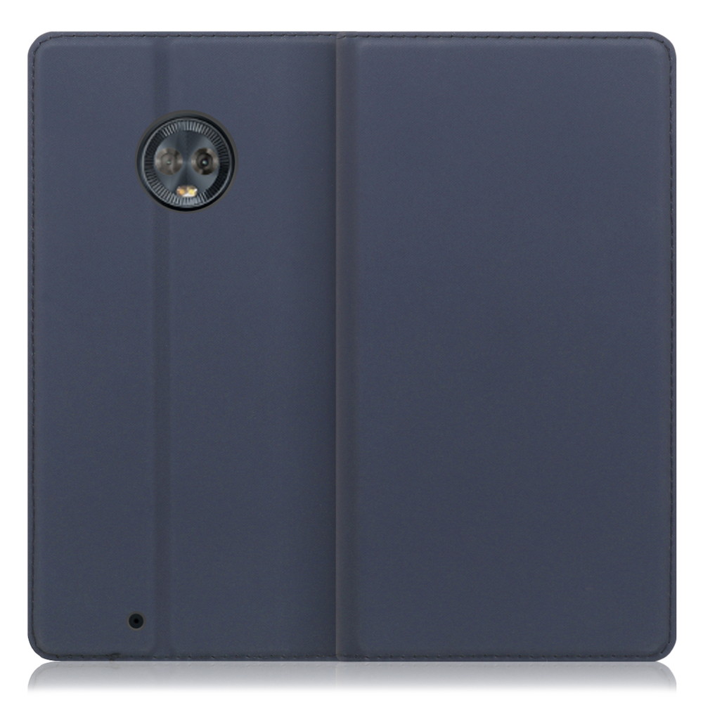 LOOF Skin slim motorola moto g6 用 [ネイビー] 薄い 軽量 手帳型ケース カード収納 幅広ポケット ベルトなし