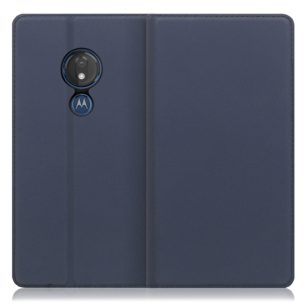 LOOF Skin slim motorola moto g7 power 用 [ネイビー] 薄い 軽量 手帳型ケース カード収納 幅広ポケット ベルトなし