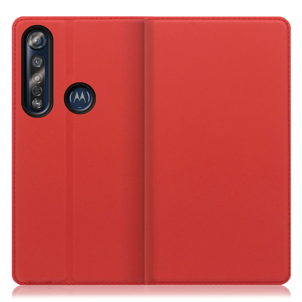 Moto G8 Plus  ケース  手帳型 レッド