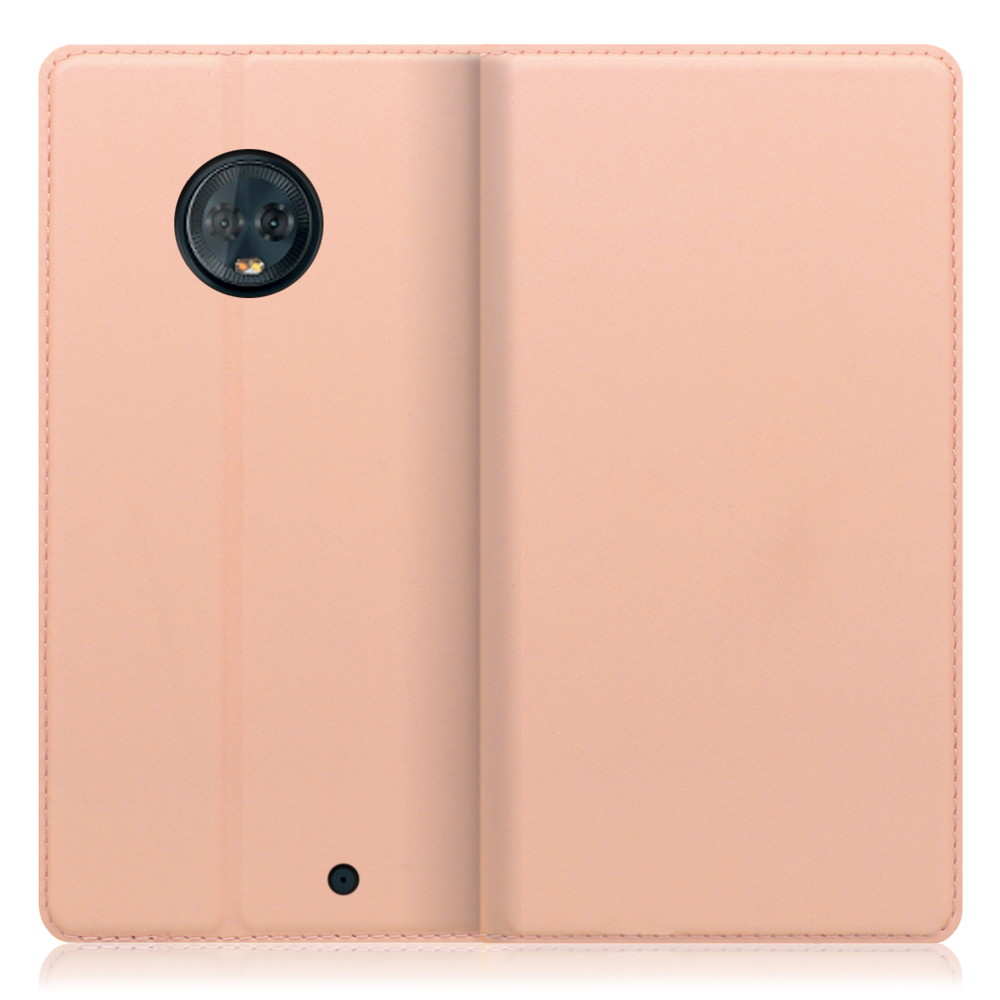 LOOF Skin slim motorola moto g6 plus 用 [アンバーローズ] 薄い 軽量 手帳型ケース カード収納 幅広ポケット ベルトなし