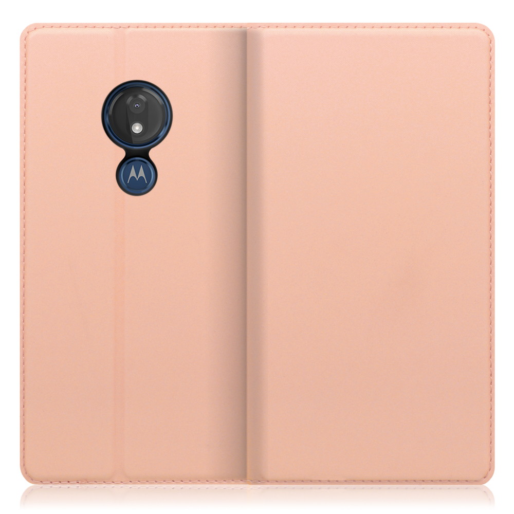 LOOF Skin slim motorola moto g7 power 用 [アンバーローズ] 薄い 軽量 手帳型ケース カード収納 幅広ポケット ベルトなし