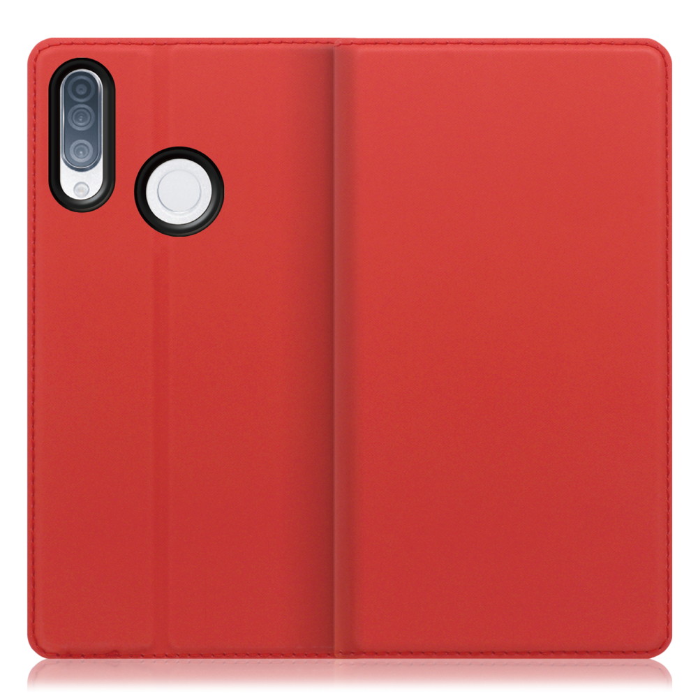 LOOF Skin slim TONE e20 用 [レッド] 薄い 軽量 手帳型ケース カード収納 幅広ポケット ベルトなし