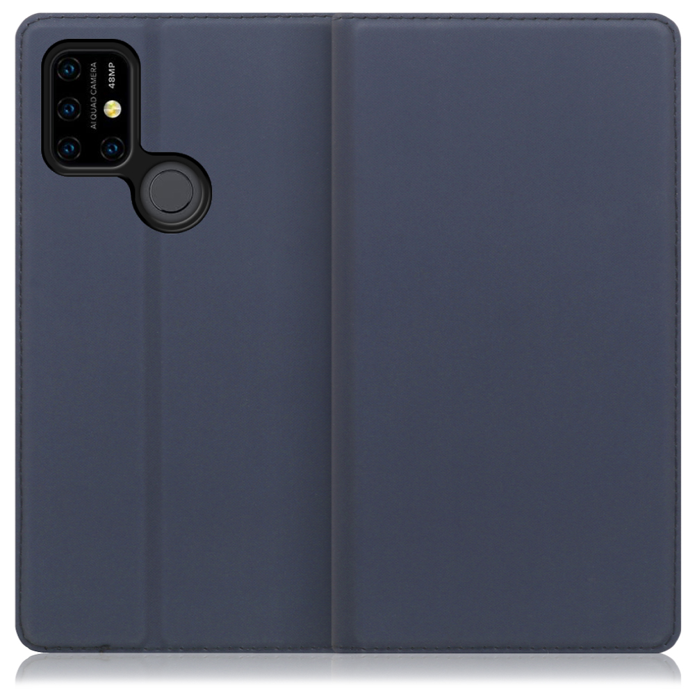 LOOF Skin slim UMIDIGI Power 3 用 [ネイビー] 薄い 軽量 手帳型ケース カード収納 幅広ポケット ベルトなし