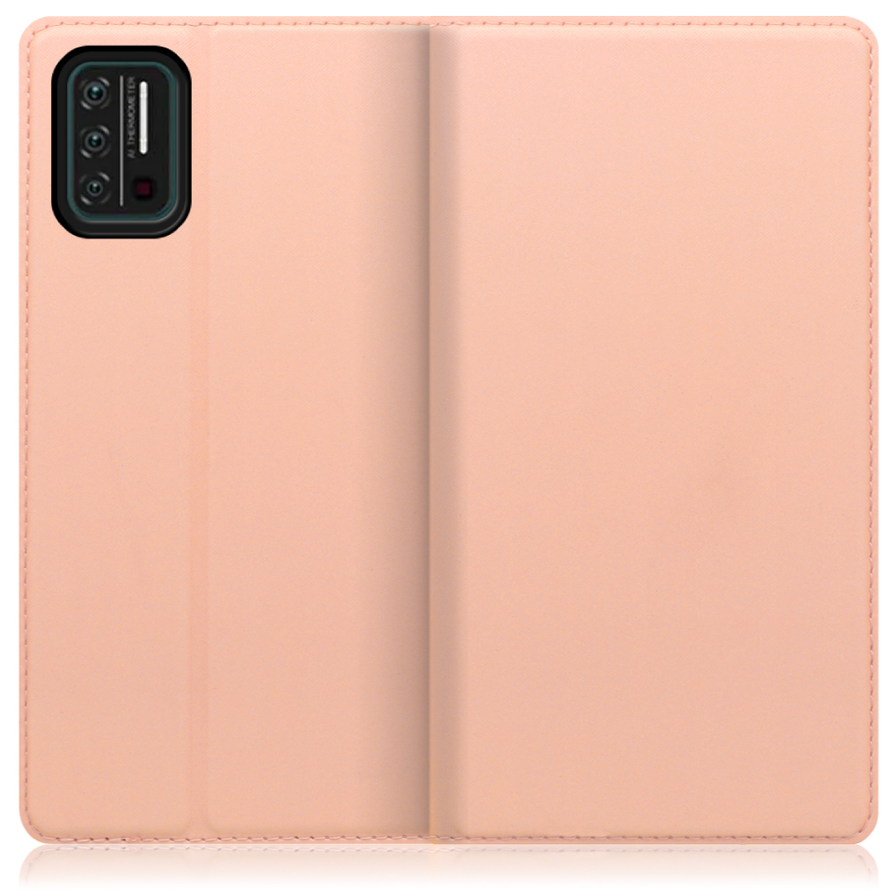 LOOF Skin slim UMIDIGI A7S 用 [アンバーローズ] 薄い 軽量 手帳型ケース カード収納 幅広ポケット ベルトなし