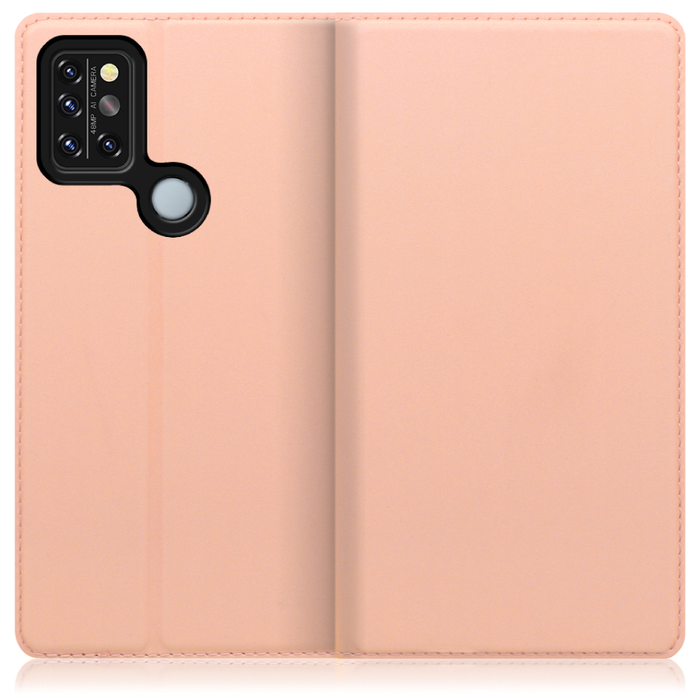 LOOF Skin slim UMIDIGI A9 Pro 用 [アンバーローズ] 薄い 軽量 手帳型ケース カード収納 幅広ポケット ベルトなし