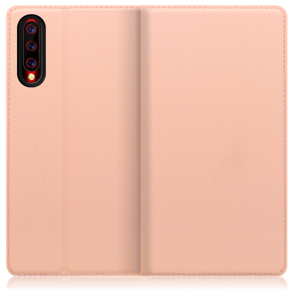 LOOF Skin slim UMIDIGI X 用 [アンバーローズ] 薄い 軽量 手帳型ケース カード収納 幅広ポケット ベルトなし