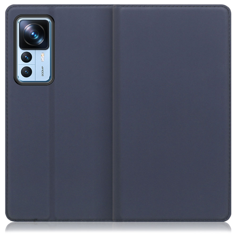 LOOF Skin slim Series Xiaomi 12T Pro シャオミー 用 [ネイビー] 薄い 軽量 手帳型ケース カード収納 幅広ポケット ベルトなし