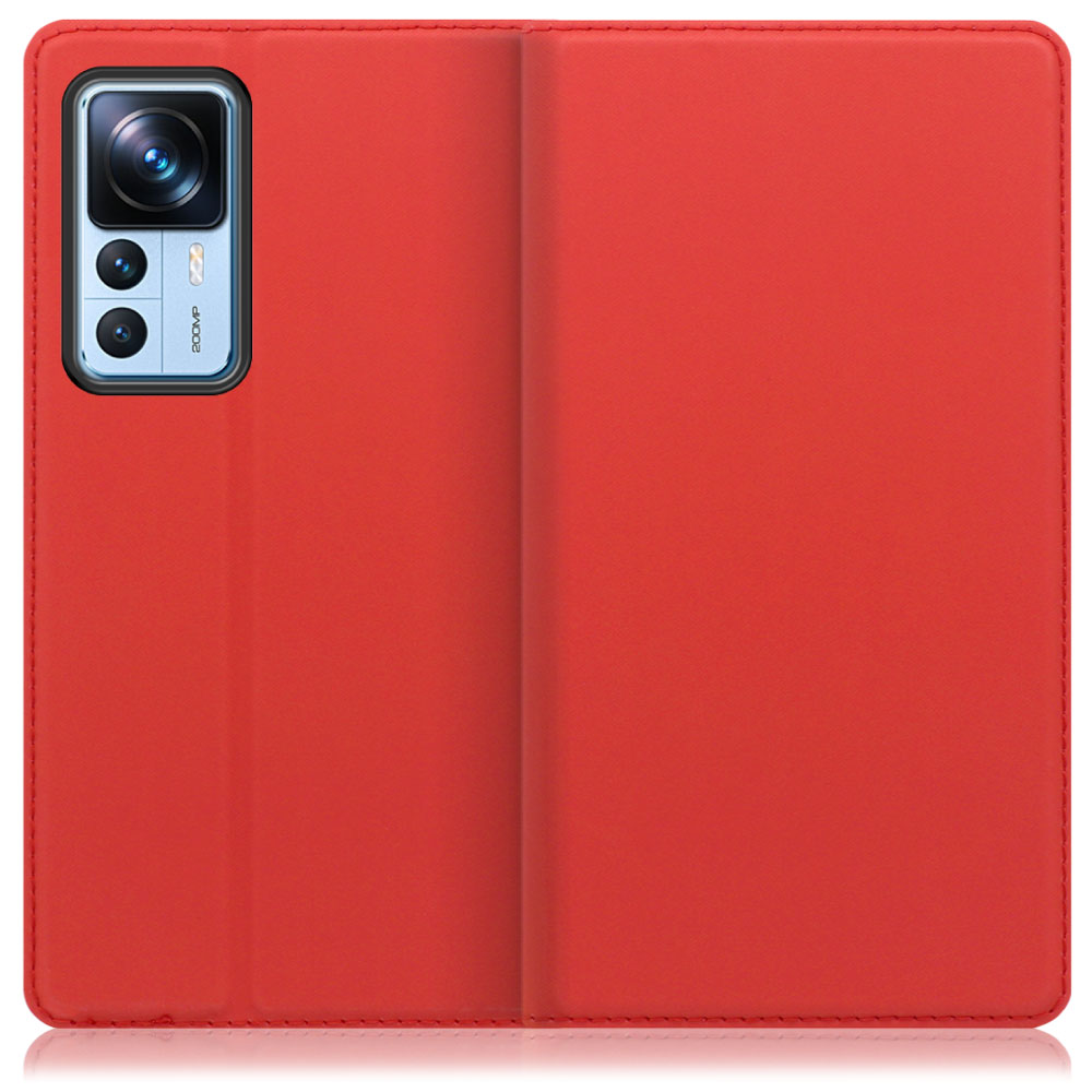 LOOF SKIN SLIM Xiaomi 12T Pro シャオミー 用 [レッド] 薄い 軽量 手帳型ケース カード収納 幅広ポケット ベルトなし
