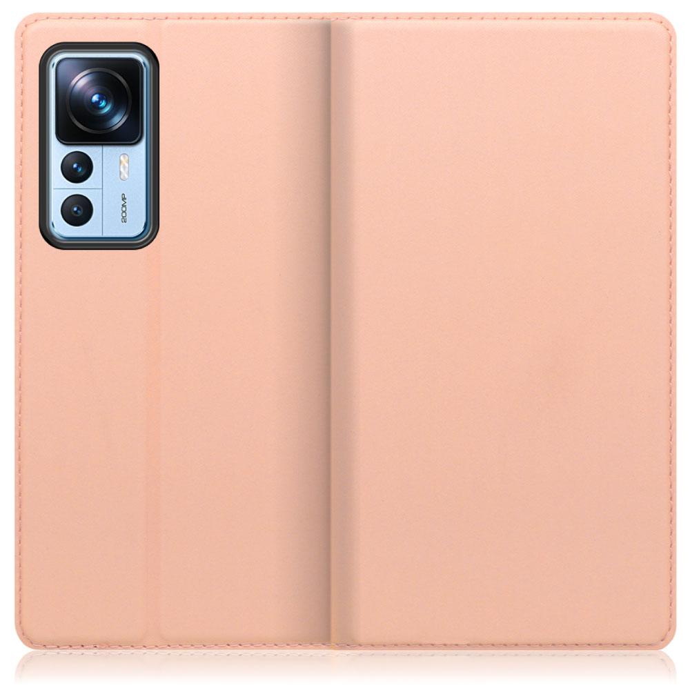 LOOF Skin slim Series Xiaomi 12T Pro シャオミー 用 [アンバーローズ] 薄い 軽量 手帳型ケース カード収納 幅広ポケット ベルトなし