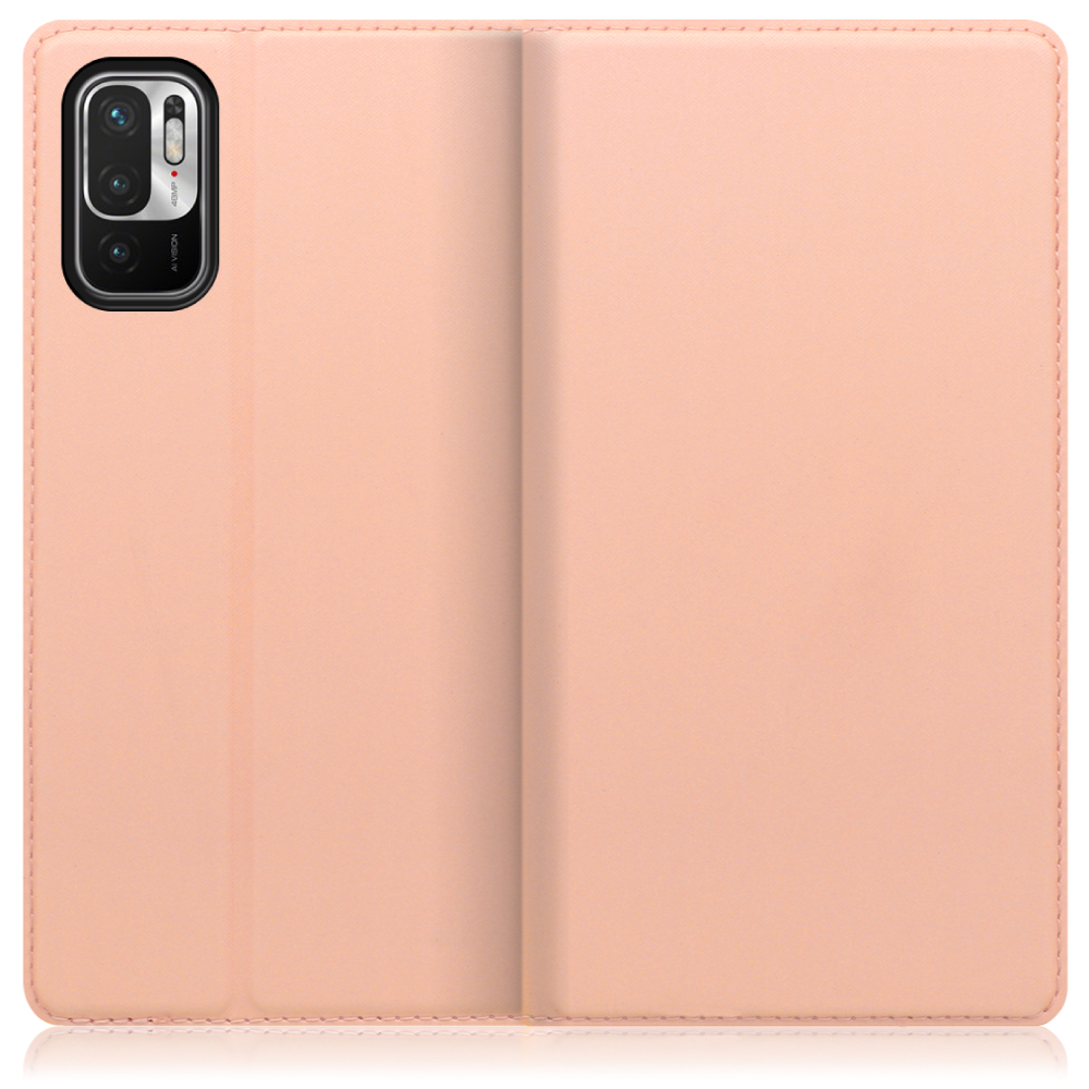 LOOF SKIN SLIM Xiaomi Redmi Note 10T / Xiaomi Redmi Note 10 JE / XIG02 用 [アンバーローズ] 薄い 軽量 手帳型ケース カード収納 幅広ポケット ベルトなし