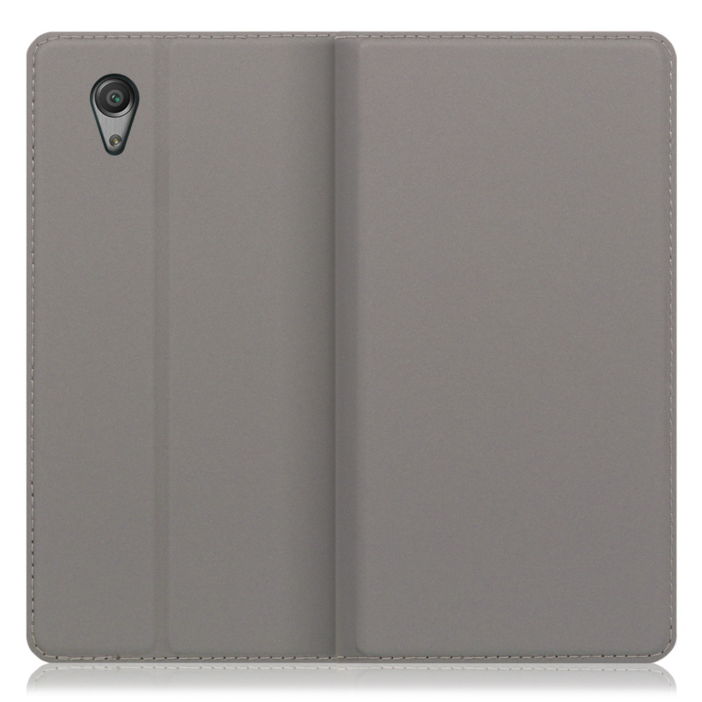 LOOF SKIN SLIM Xperia X Performance / SO-04H / SOV33 用 [グレー] 薄い 軽量 手帳型ケース カード収納 幅広ポケット ベルトなし