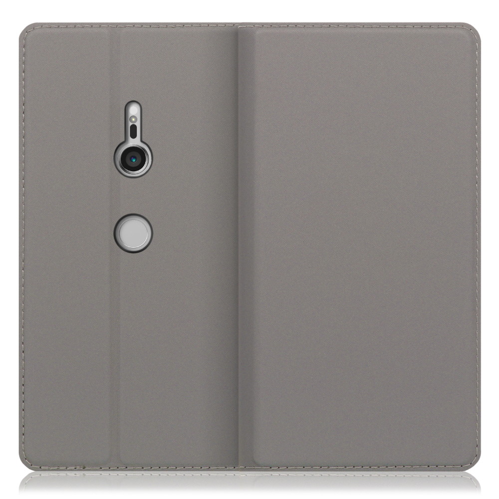 LOOF SKIN SLIM Xperia XZ3 / SO-01L / SOV39 用 [グレー] 薄い 軽量 手帳型ケース カード収納 幅広ポケット ベルトなし