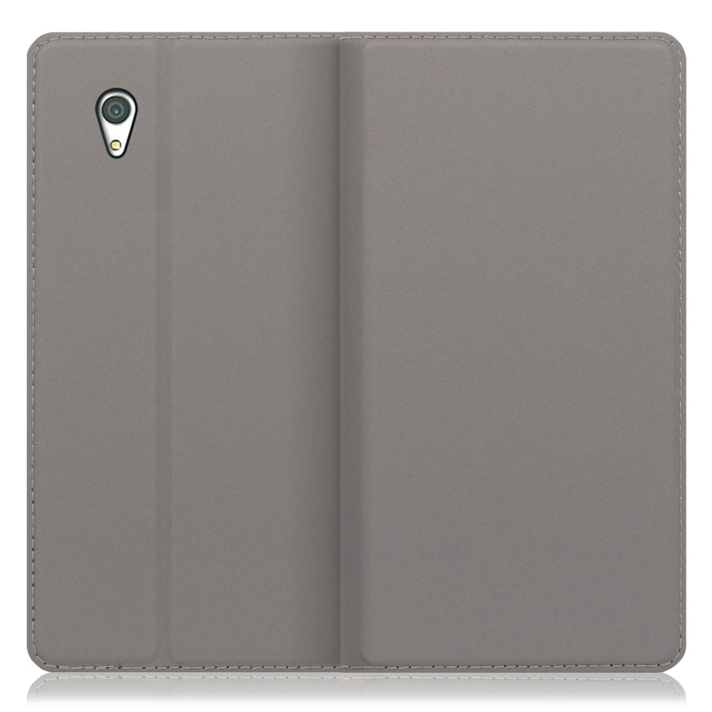 LOOF SKIN SLIM Xperia Z4 / SO-03G / SOV31 用 [グレー] 薄い 軽量 手帳型ケース カード収納 幅広ポケット ベルトなし