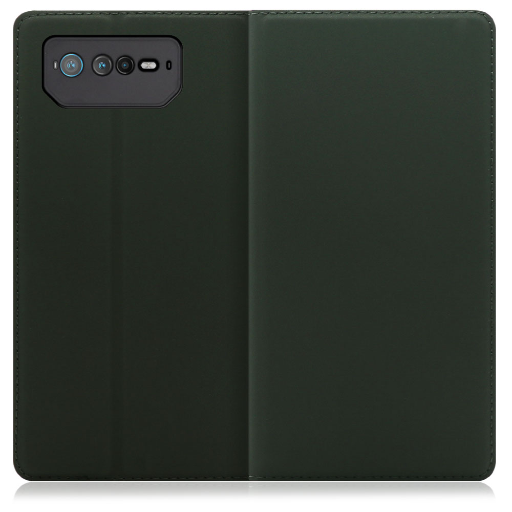 LOOF Skin slim Series ASUS ROG Phone 6 / 6 Pro 用 [エバーグリーン] 薄い 軽量 手帳型ケース カード収納 幅広ポケット ベルトなし