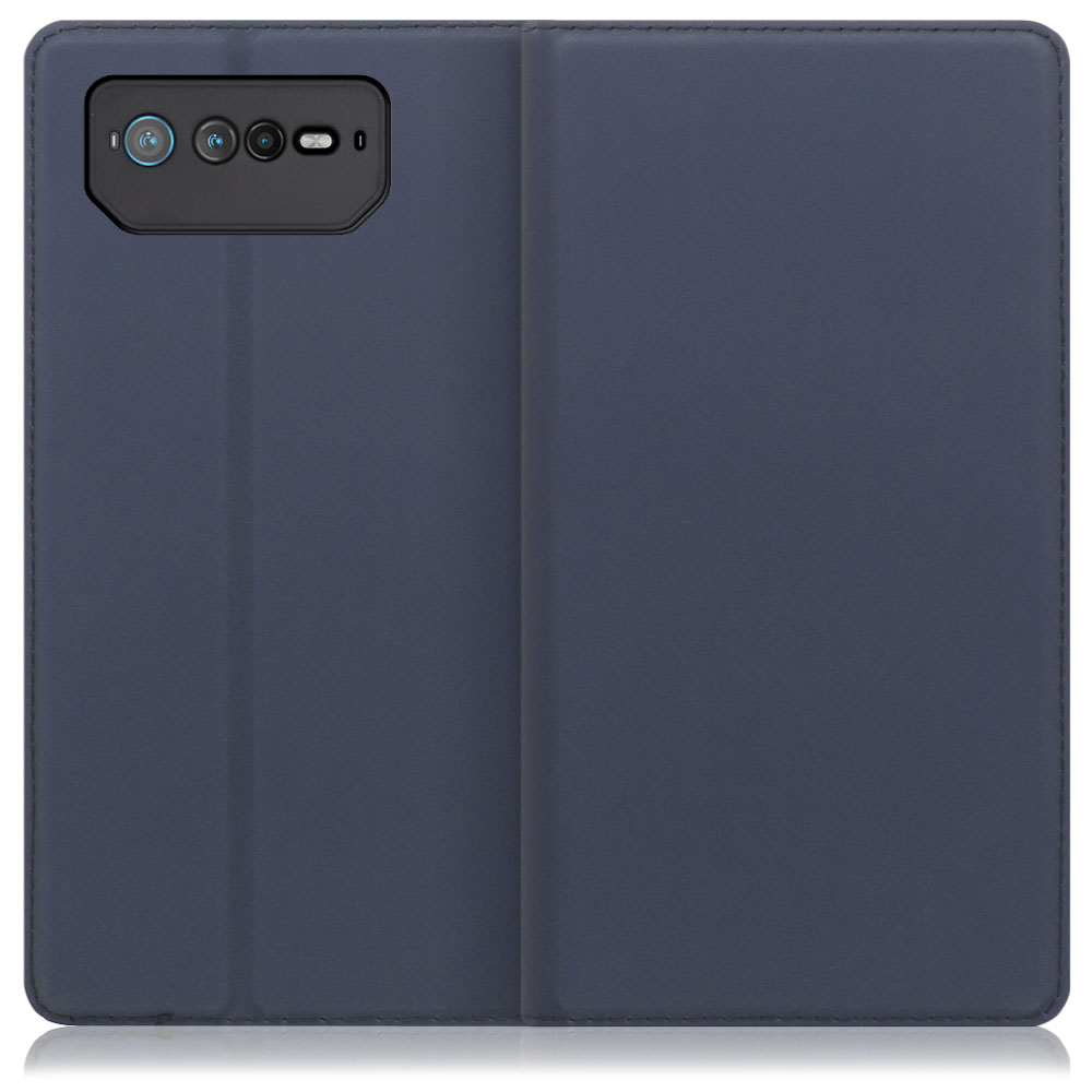 LOOF SKIN SLIM ASUS ROG Phone 6 / 6 Pro 用 [ネイビー] 薄い 軽量 手帳型ケース カード収納 幅広ポケット ベルトなし