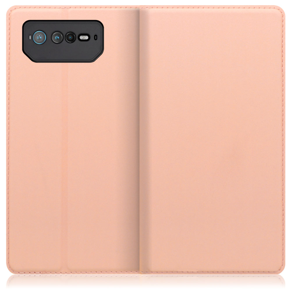 LOOF Skin slim Series ASUS ROG Phone 6 / 6 Pro 用 [アンバーローズ] 薄い 軽量 手帳型ケース カード収納 幅広ポケット ベルトなし
