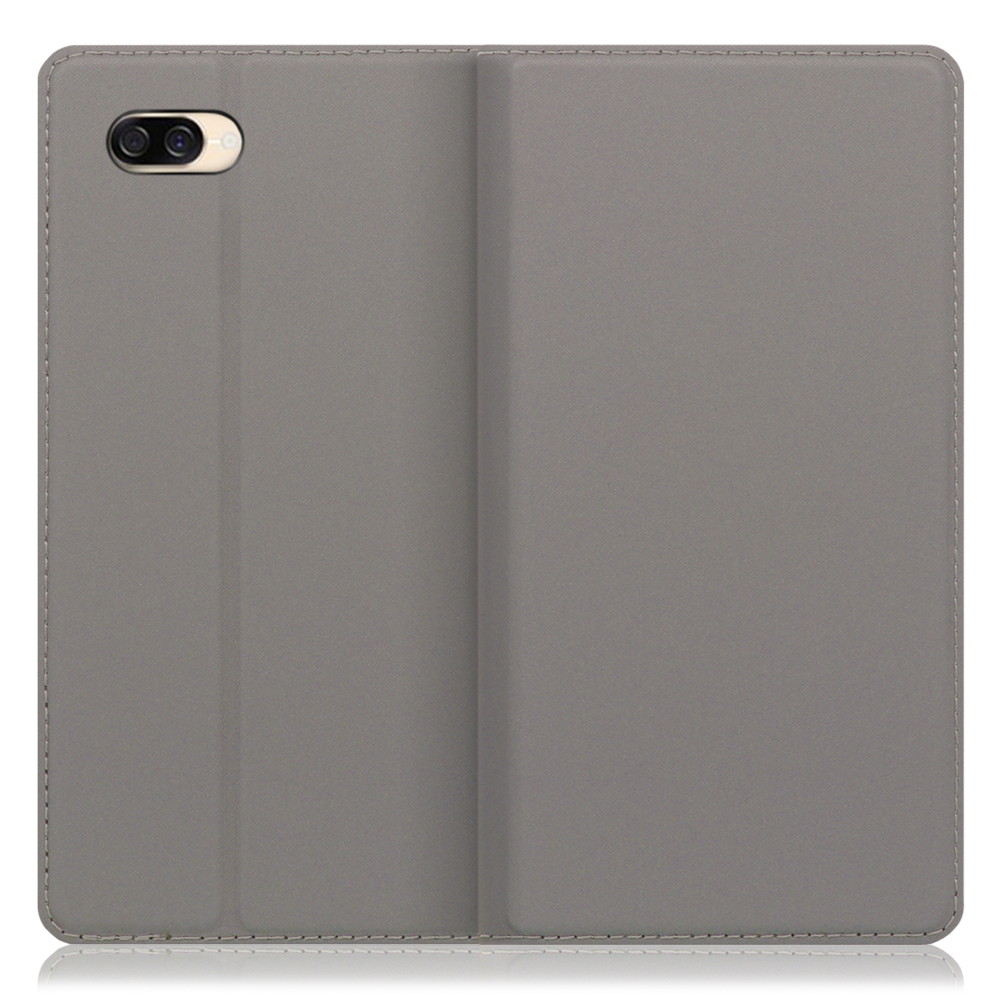 LOOF Skin slim ZenFone 4 Max / ZC520KL 用 [グレー] 薄い 軽量 手帳型ケース カード収納 幅広ポケット ベルトなし