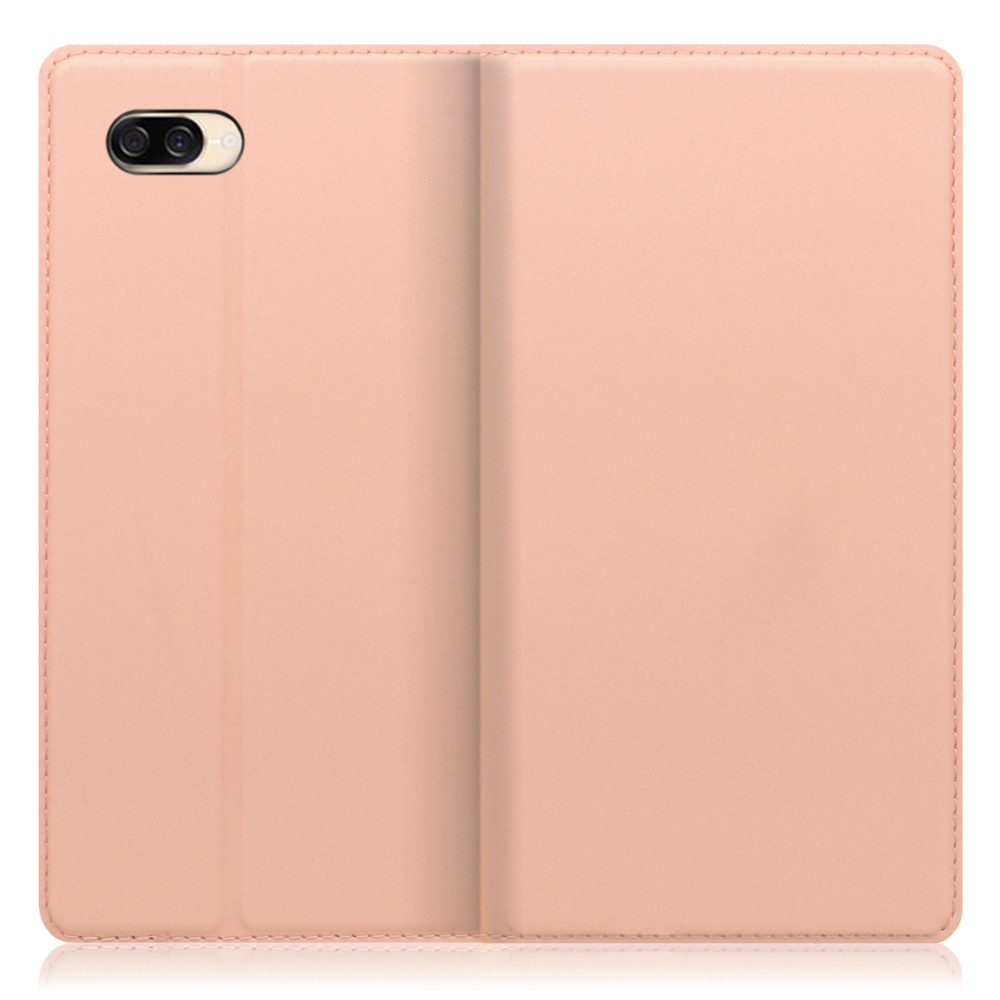 LOOF Skin slim ZenFone 4 Max / ZC520KL 用 [アンバーローズ] 薄い 軽量 手帳型ケース カード収納 幅広ポケット ベルトなし