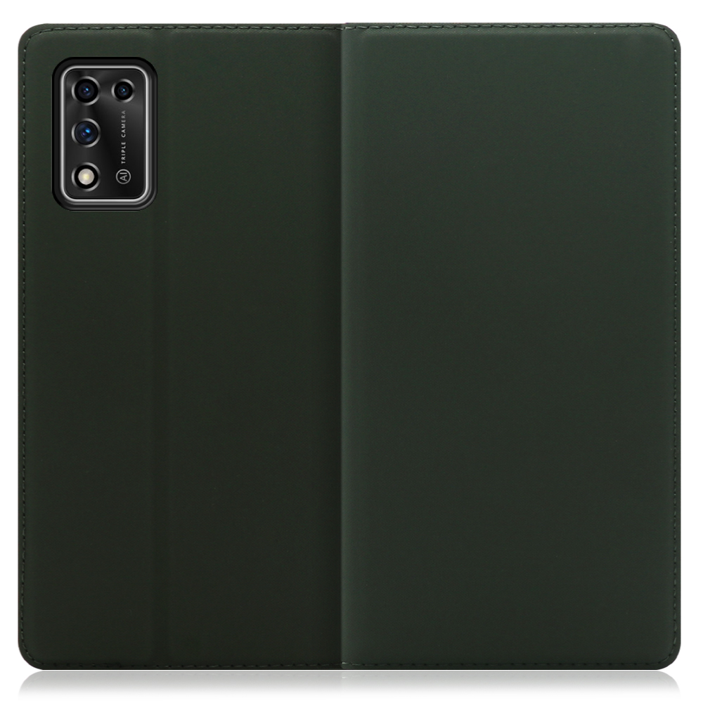 LOOF Skin slim Series ZTE Libero 5G II [エバーグリーン] 薄い 軽量 手帳型ケース カード収納 幅広ポケット ベルトなし