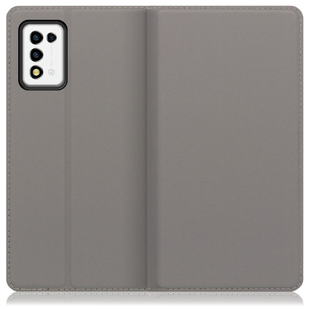 LOOF Skin slim Series Libero 5G III / A202ZT 用 [グレー] 薄い 軽量 手帳型ケース カード収納  幅広ポケット ベルトなし