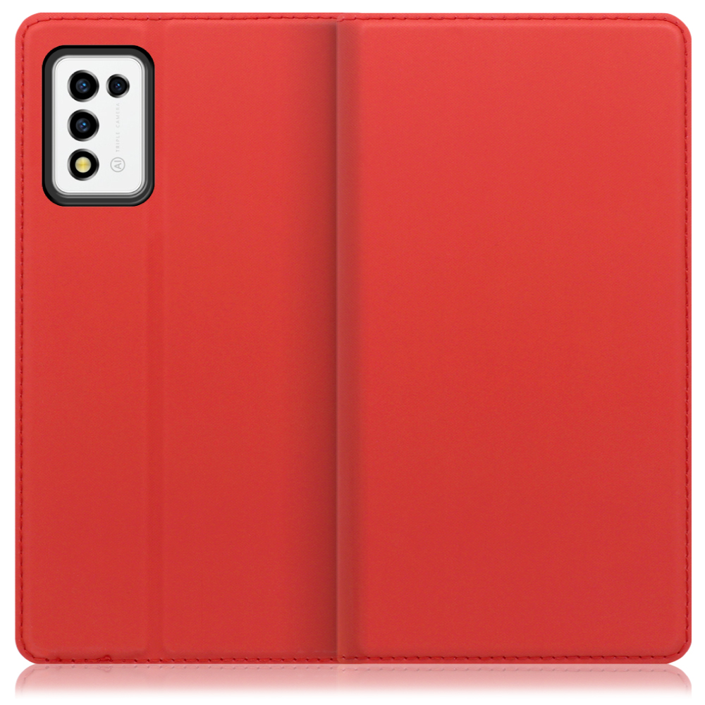 LOOF Skin slim Series Libero 5G III / A202ZT 用 [レッド] 薄い 軽量 手帳型ケース カード収納 幅広ポケット ベルトなし