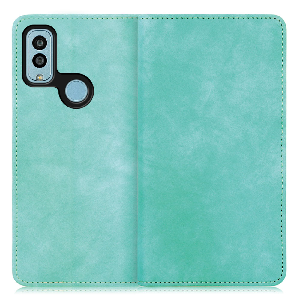 LOOF VINTAGE Android One S9 / DIGNO SANGA edition / S9-KC / KC-S304用  [ミント] ヴィンテージカラー シンプル 手帳型ケース カード収納 幅広ポケット ベルトなし