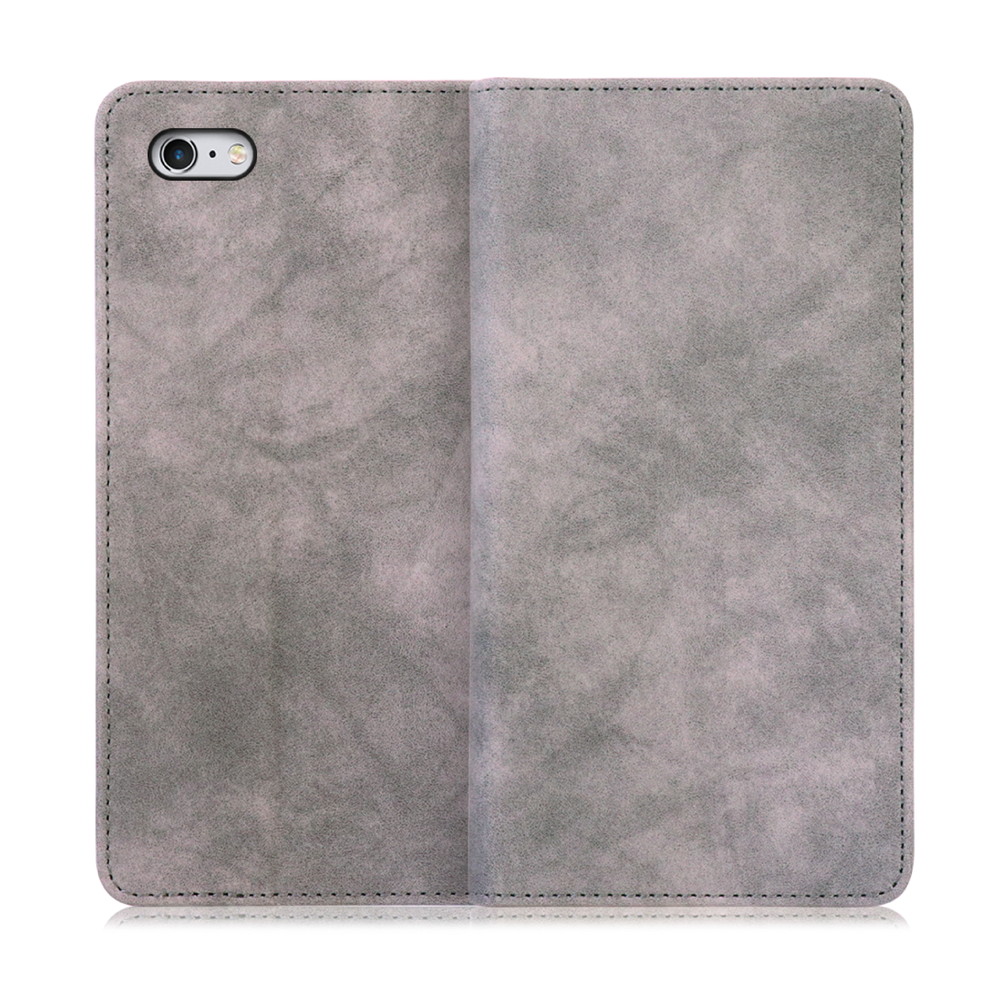 Looco Official Shop Loof Vintage Iphone 6 Plus 6s Plus用 グレー ヴィンテージカラー シンプル 手帳型ケース カード収納 幅広ポケット ベルトなし