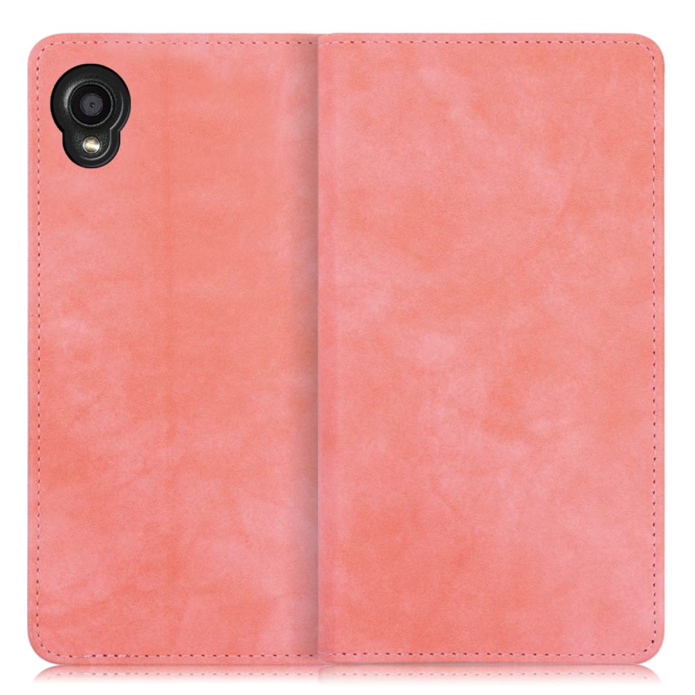 LOOF VINTAGE DIGNO BX2 用  [ピンク] ヴィンテージカラー シンプル 手帳型ケース カード収納 幅広ポケット ベルトなし