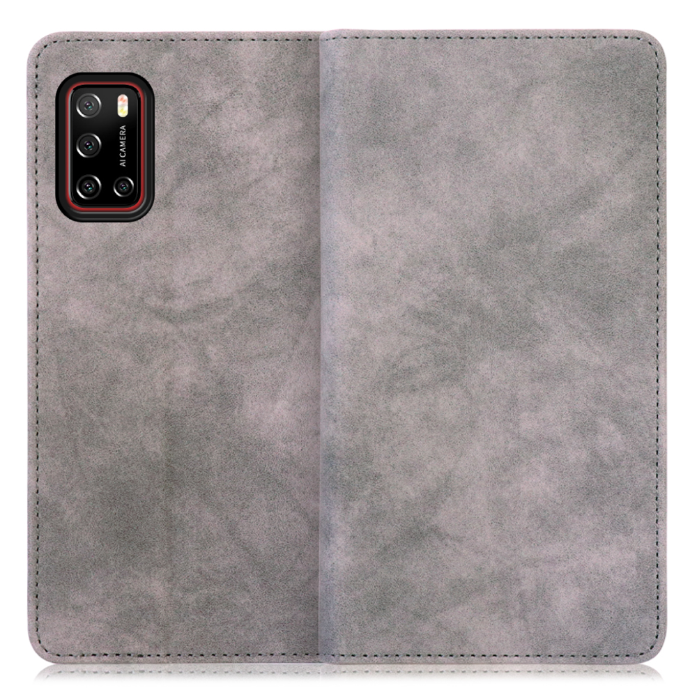 LOOF VINTAGE Rakuten BIG s 用  [グレー] ヴィンテージカラー シンプル 手帳型ケース カード収納 幅広ポケット ベルトなし