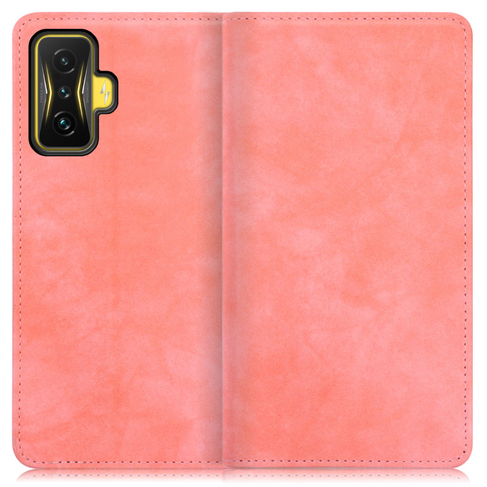 LOOF VINTAGE Series Xiaomi POCO F4 GT  用  [ピンク] ヴィンテージカラー シンプル 手帳型ケース カード収納 幅広ポケット ベルトなし