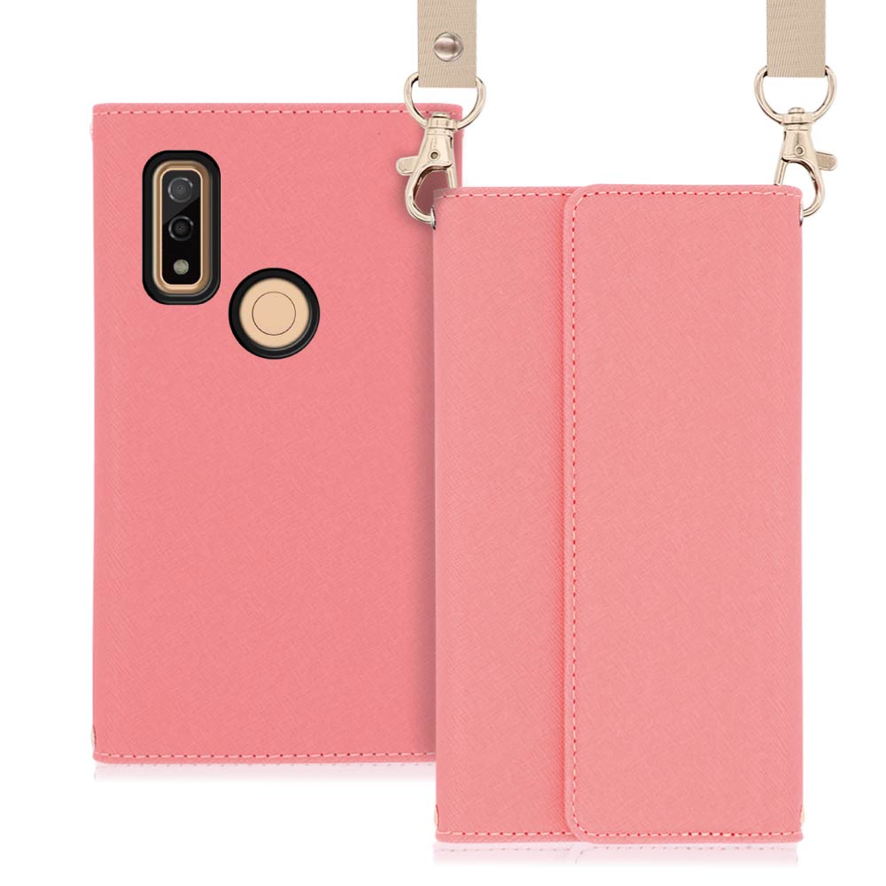 LOOF Strap Series arrows We 用 [ピンク] 両手が使える ネックストラップ ショルダー ロングストラップ付きケース カード収納 幅広ポケット