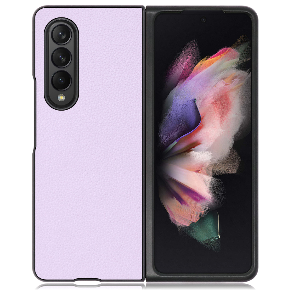 LOOF LUXURY-SHELL Series Galaxy Z Fold3 5G / SC-55B / SCG11 用 [ラベンダー] 薄い 軽量 背面 本革 ケース カバー シンプル スマホケース スマホカバー