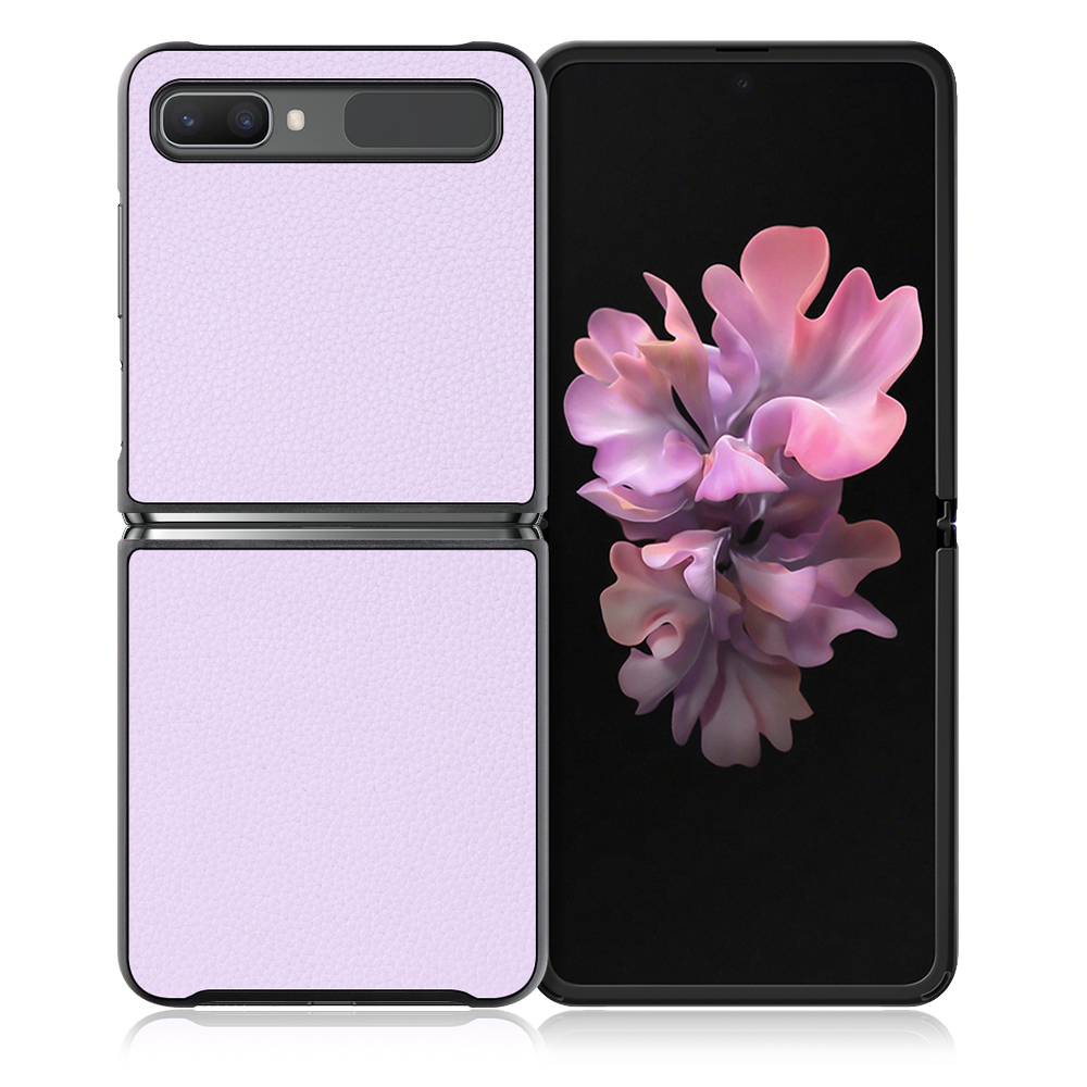 LOOF LUXURY-SHELL Series Galaxy Z Flip / Flip 5G SCV47 / SCG04 用 [ラベンダー] 薄い 軽量 背面 本革 ケース カバー シンプル スマホケース スマホカバー