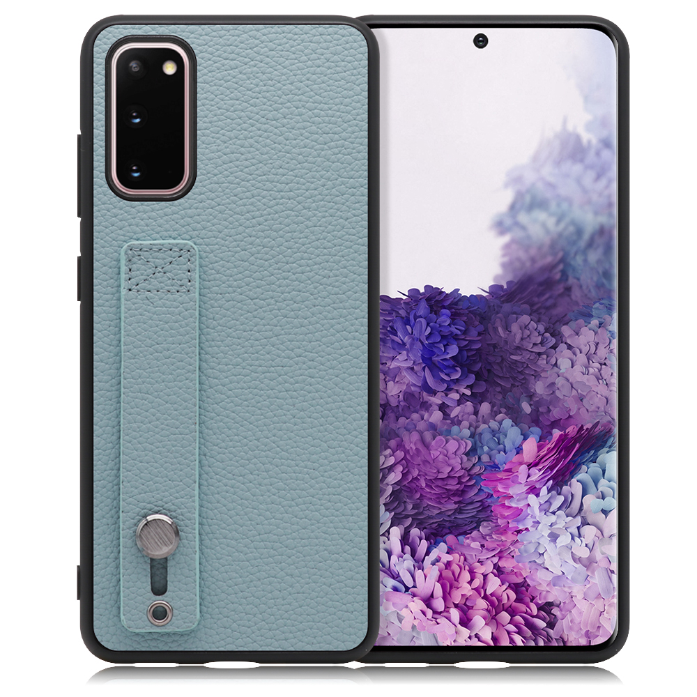 LOOF HOLD-SHELL Series Galaxy S20 5G / SC-51A / SCG01 用 [スカイブルー] 薄い 軽量 背面 本革 ケース 固定 ベルト カバー シンプル スマホケース スマホカバー