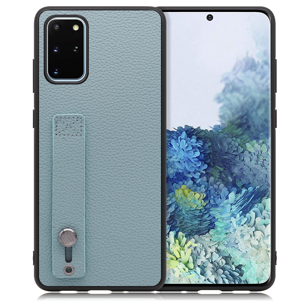 LOOF HOLD-SHELL Series Galaxy S20+ 5G / SC-52A / SCG02 用 [スカイブルー] 薄い 軽量 背面 本革 ケース 固定 ベルト カバー シンプル スマホケース スマホカバー