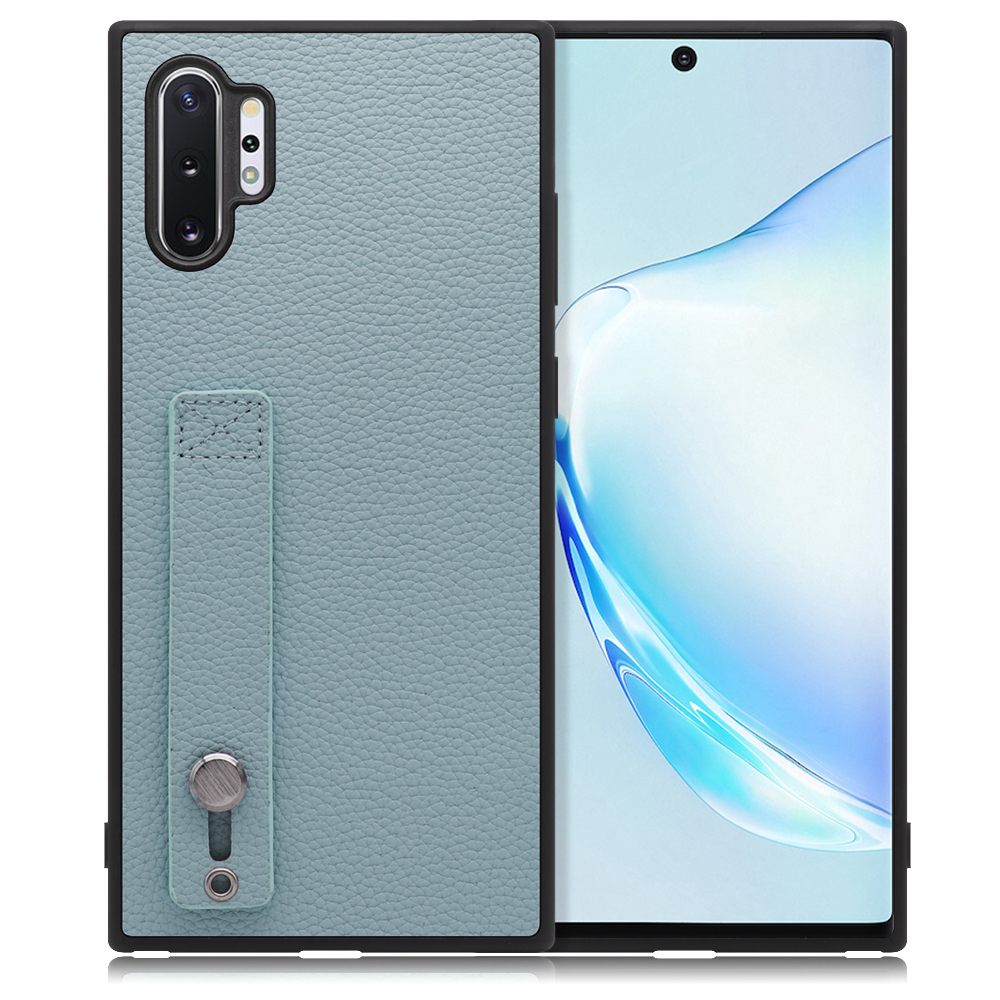 LOOF HOLD-SHELL Galaxy Note10+ / SC-01M / SCV45 用 [スカイブルー] 薄い 軽量 背面 本革 ケース 固定 ベルト カバー シンプル スマホケース スマホカバー