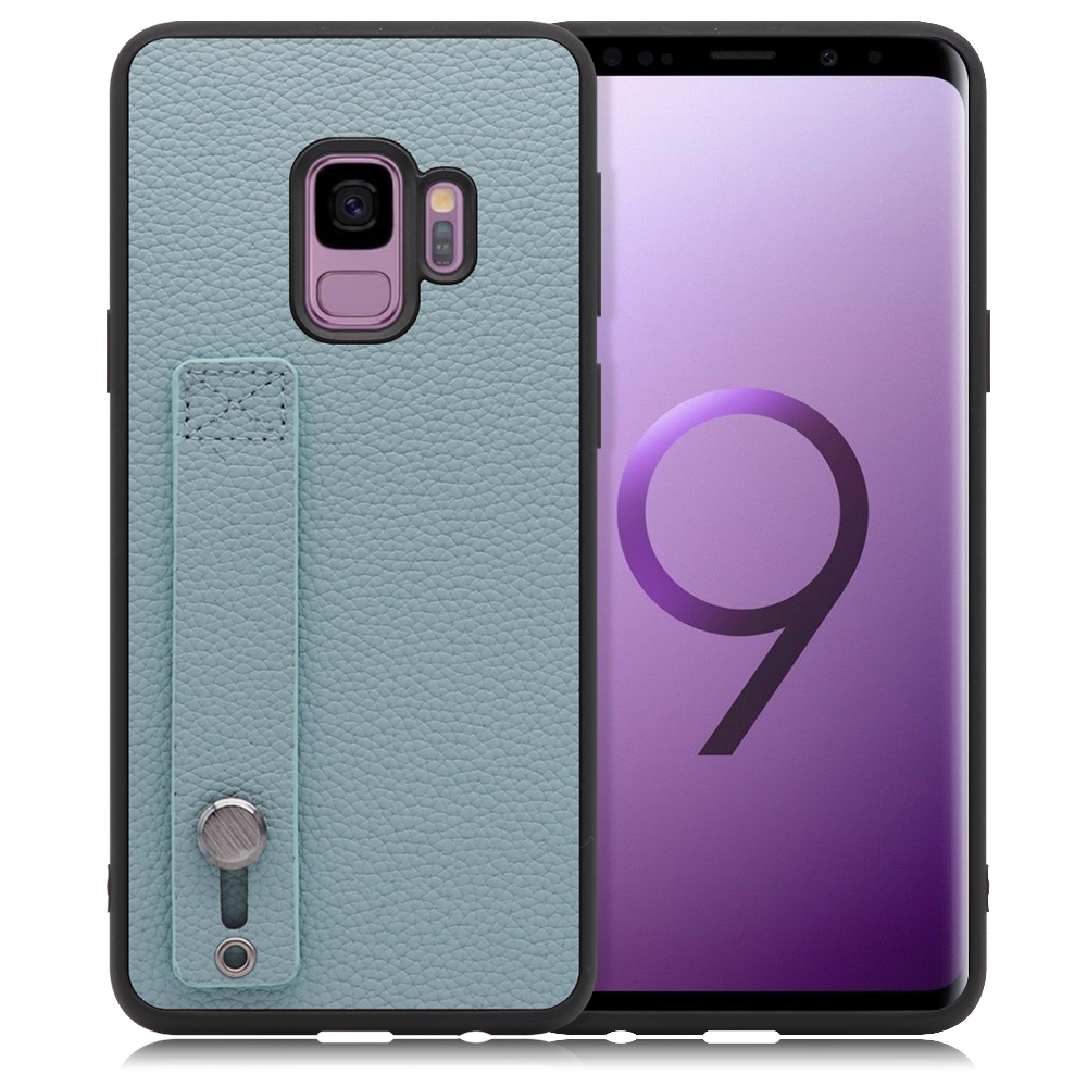 LOOF HOLD-SHELL Galaxy S9 / SC-02K / SCV38 用 [スカイブルー] 薄い 軽量 背面 本革 ケース 固定 ベルト カバー シンプル スマホケース スマホカバー