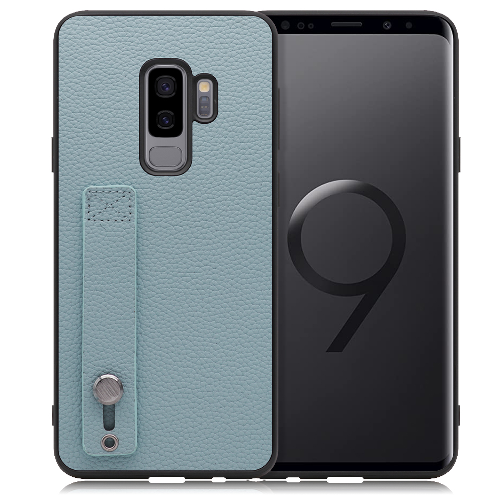 LOOF HOLD-SHELL Series Galaxy S9+ / SC-03K / SCV39 用 [スカイブルー] 薄い 軽量 背面 本革 ケース 固定 ベルト カバー シンプル スマホケース スマホカバー
