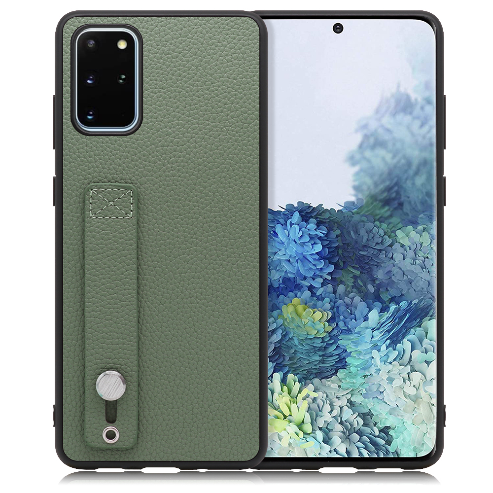 LOOF HOLD-SHELL Series Galaxy S20+ 5G / SC-52A / SCG02 用 [ダルグリーン] 薄い 軽量 背面 本革 ケース 固定 ベルト カバー シンプル スマホケース スマホカバー