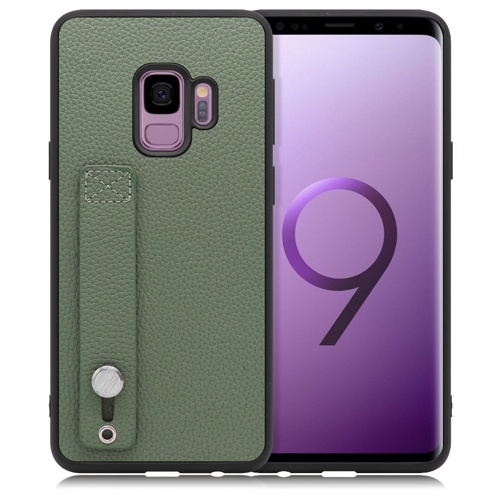 LOOF HOLD-SHELL Galaxy S9 / SC-02K / SCV38 用 [ダルグリーン] 薄い 軽量 背面 本革 ケース 固定 ベルト カバー シンプル スマホケース スマホカバー