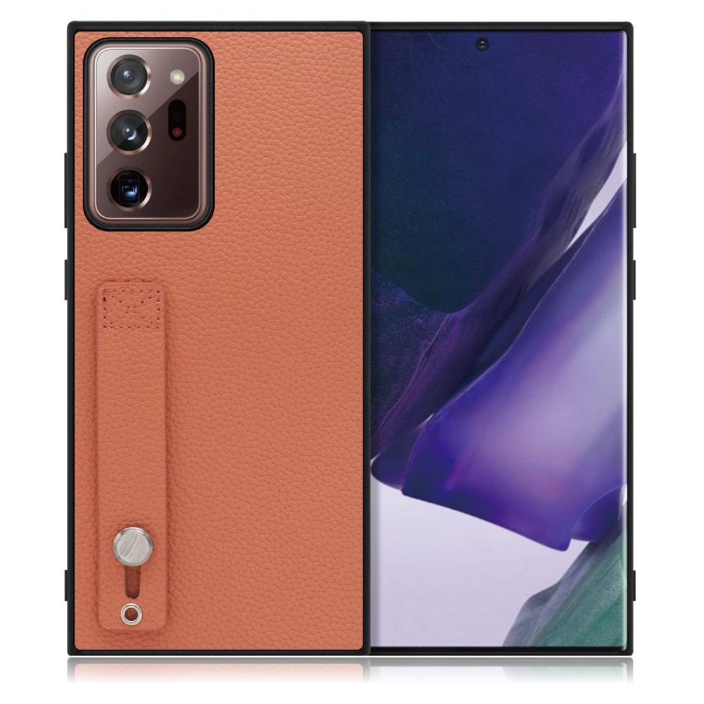 LOOF HOLD-SHELL Galaxy Note 20 Ultra 5G / SC-53A / SCG06 用 [フラミンゴ] 薄い 軽量 背面 本革 ケース 固定 ベルト カバー シンプル スマホケース スマホカバー