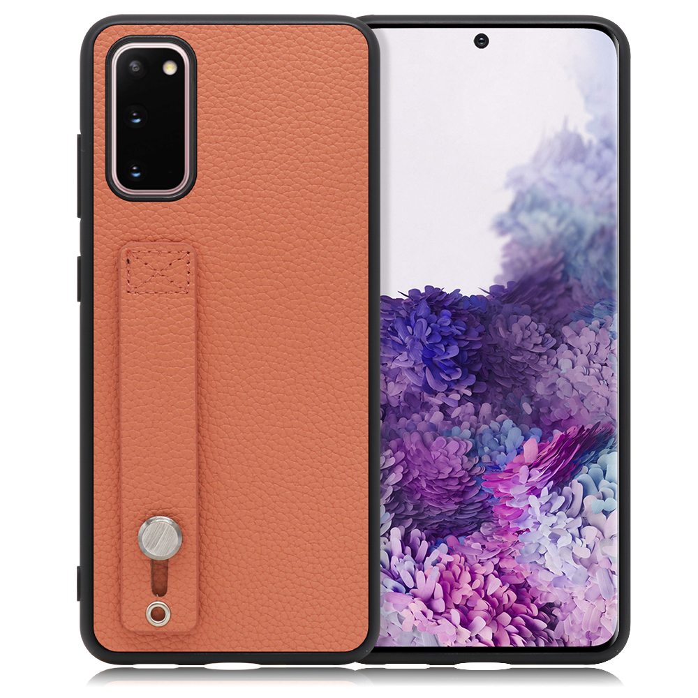 LOOF HOLD-SHELL Series Galaxy S20 5G / SC-51A / SCG01 用 [フラミンゴ] 薄い 軽量 背面 本革 ケース 固定 ベルト カバー シンプル スマホケース スマホカバー