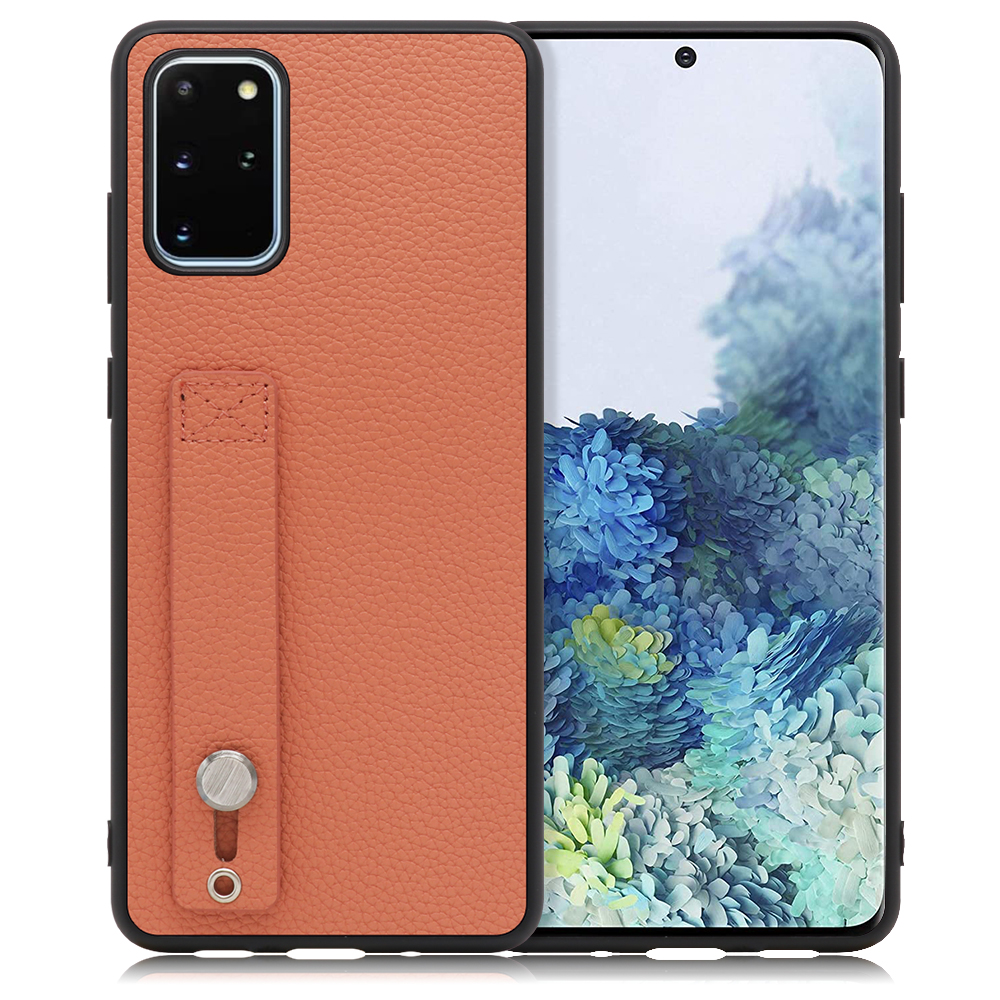 LOOF HOLD-SHELL Series Galaxy S20+ 5G / SC-52A / SCG02 用 [フラミンゴ] 薄い 軽量 背面 本革 ケース 固定 ベルト カバー シンプル スマホケース スマホカバー