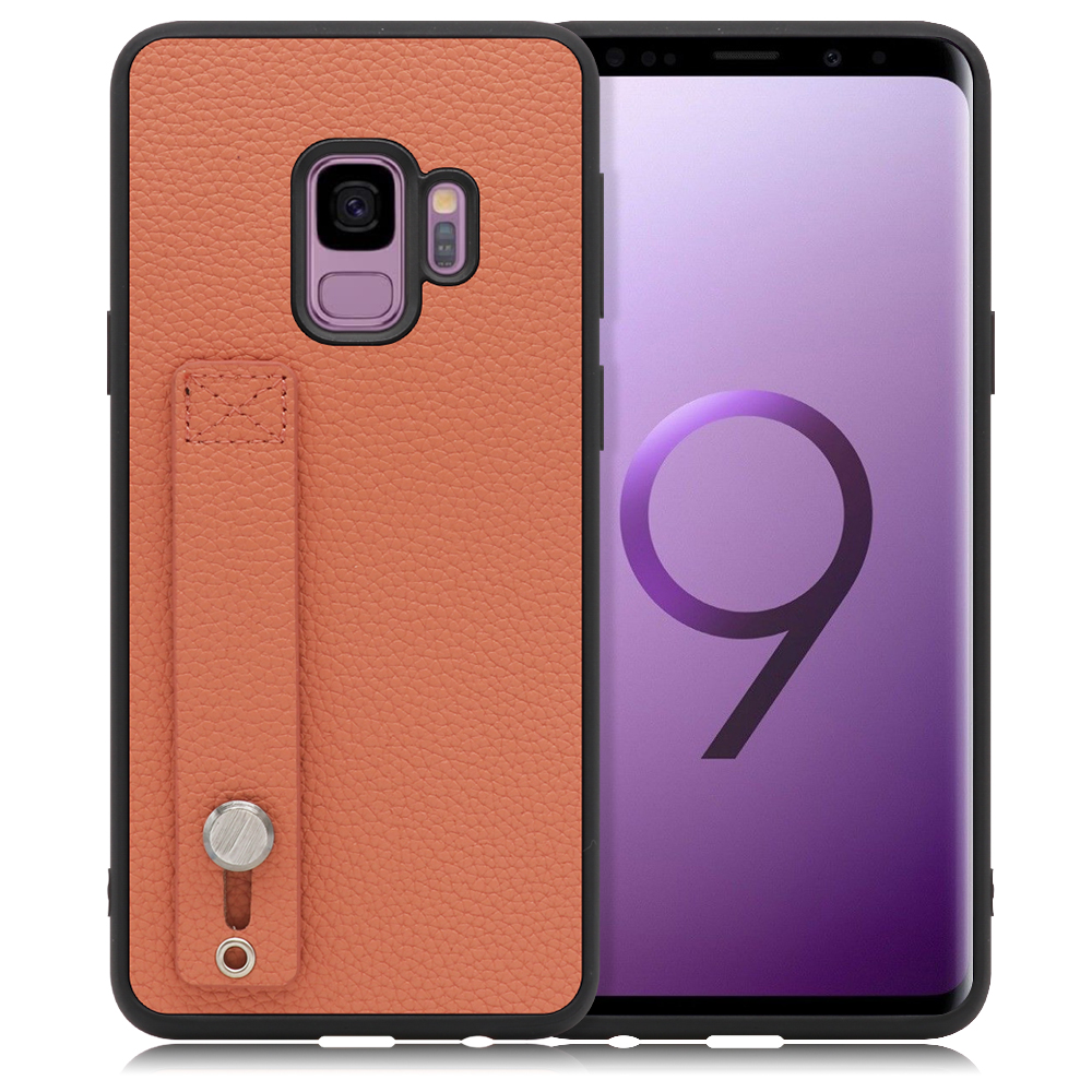 LOOF HOLD-SHELL Galaxy S9 / SC-02K / SCV38 用 [フラミンゴ] 薄い 軽量 背面 本革 ケース 固定 ベルト カバー シンプル スマホケース スマホカバー