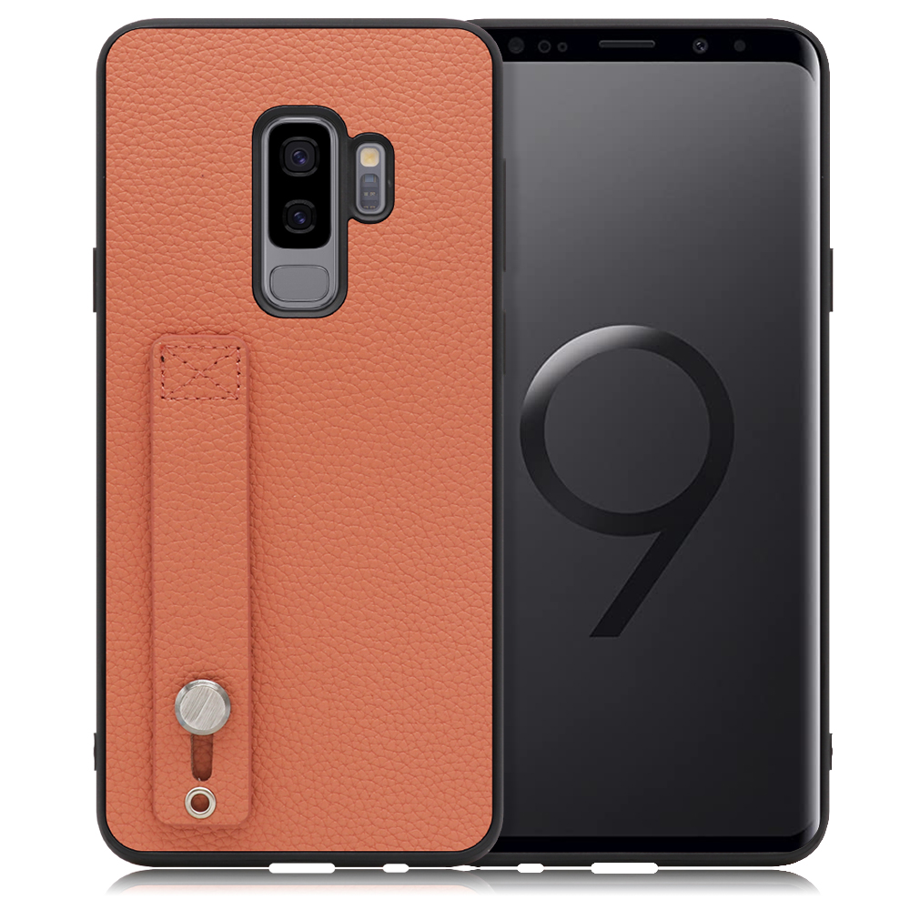LOOF HOLD-SHELL Series Galaxy S9+ / SC-03K / SCV39 用 [フラミンゴ] 薄い 軽量 背面 本革 ケース 固定 ベルト カバー シンプル スマホケース スマホカバー