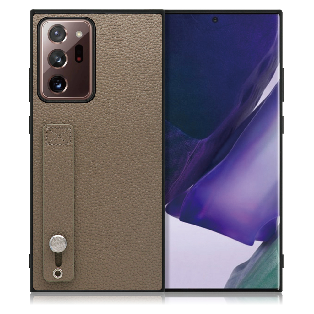 LOOF HOLD-SHELL Galaxy Note 20 Ultra 5G / SC-53A / SCG06 用 [グレージュ] 薄い 軽量 背面 本革 ケース 固定 ベルト カバー シンプル スマホケース スマホカバー