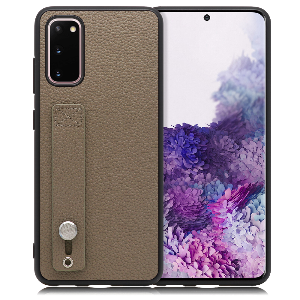 LOOF HOLD-SHELL Series Galaxy S20 5G / SC-51A / SCG01 用 [グレージュ] 薄い 軽量 背面 本革 ケース 固定 ベルト カバー シンプル スマホケース スマホカバー