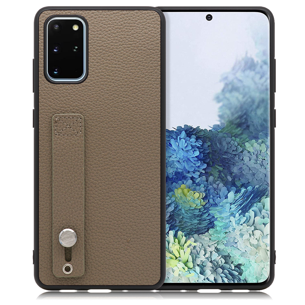LOOF HOLD-SHELL Series Galaxy S20+ 5G / SC-52A / SCG02 用 [グレージュ] 薄い 軽量 背面 本革 ケース 固定 ベルト カバー シンプル スマホケース スマホカバー