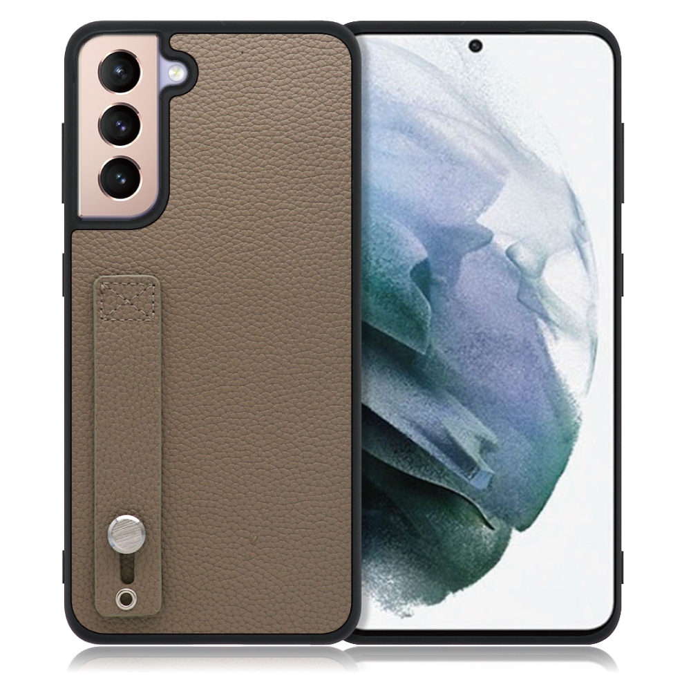 LOOF HOLD-SHELL Series Galaxy S21+ 5G / SCG10 用 [グレージュ] 薄い 軽量 背面 本革 ケース 固定 ベルト カバー シンプル スマホケース スマホカバー